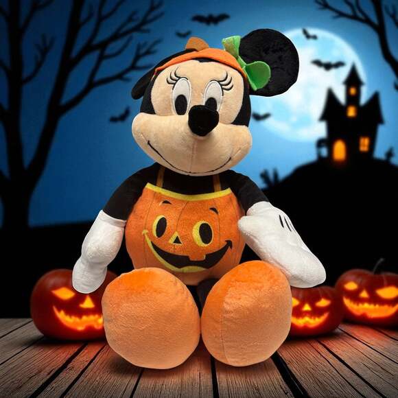 Disney Store Minnie Mouse Halloween Pumpkin Plush 14" - Picture 1 of 5